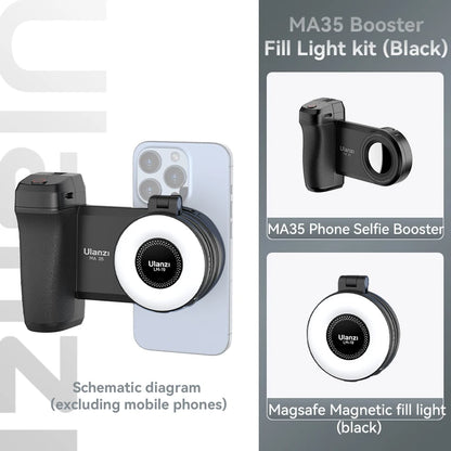 MA35 Phone Selfie Booster Handle Grip Bluetooth Photo Stabilizer Holder with Magsafe Shutter Release Iphone Mobile Stand