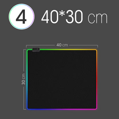 LED Light Mousepad RGB Keyboard Cover Desk-Mat Colorful Surface Mouse Pad Waterproof Multi-Size World Computer Gamer CS Dota