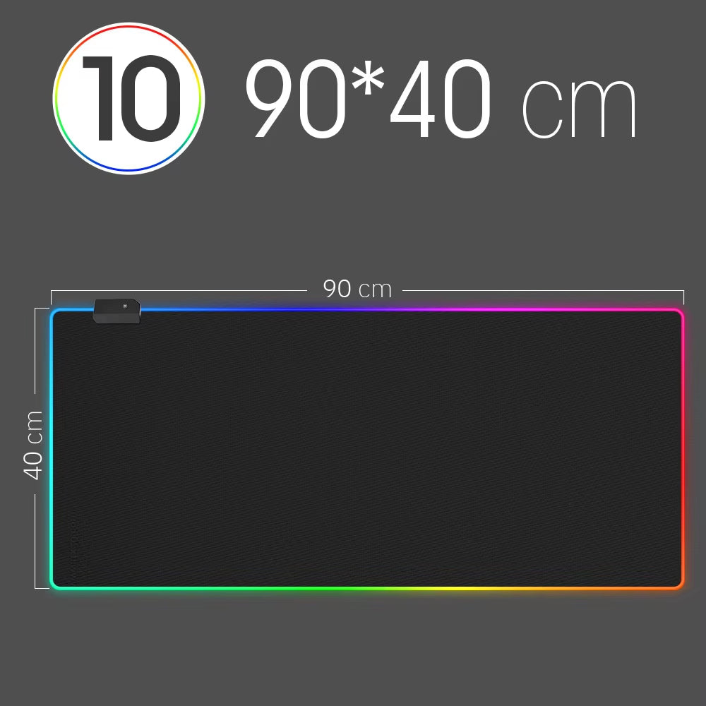 LED Light Mousepad RGB Keyboard Cover Desk-Mat Colorful Surface Mouse Pad Waterproof Multi-Size World Computer Gamer CS Dota