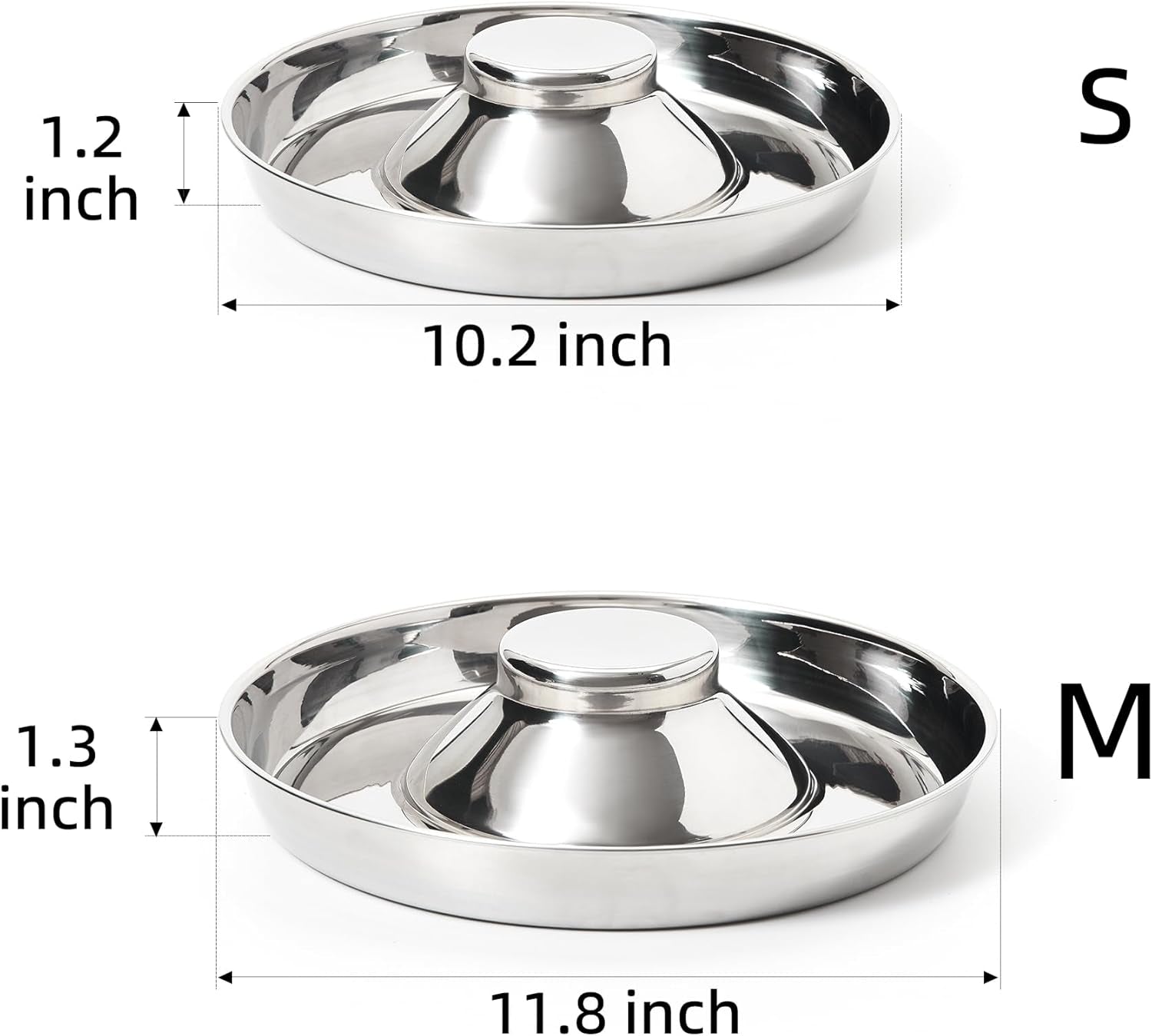 Stainless Steel Puppy Bowls, Set of 2 Puppy Feeder, Dog Food and Water Bowl, Food Feeding Weaning for Small Medium Large Dogs, Pets, M