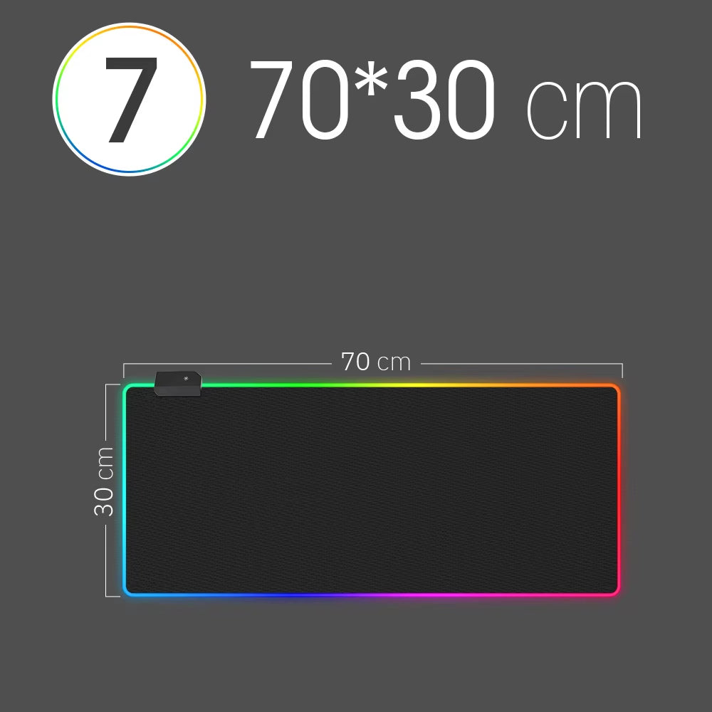 LED Light Mousepad RGB Keyboard Cover Desk-Mat Colorful Surface Mouse Pad Waterproof Multi-Size World Computer Gamer CS Dota