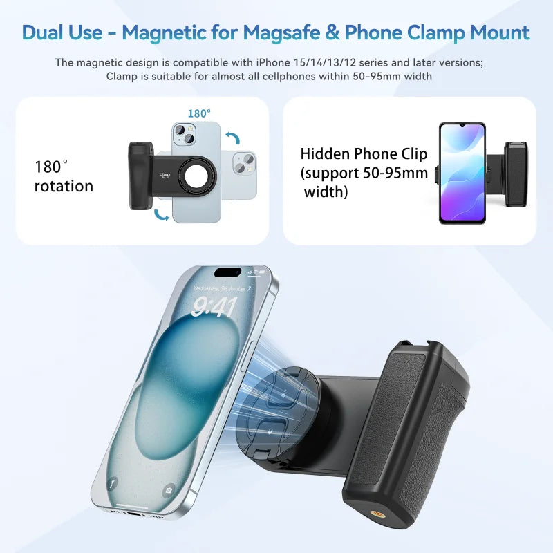 MA35 Phone Selfie Booster Handle Grip Bluetooth Photo Stabilizer Holder with Magsafe Shutter Release Iphone Mobile Stand