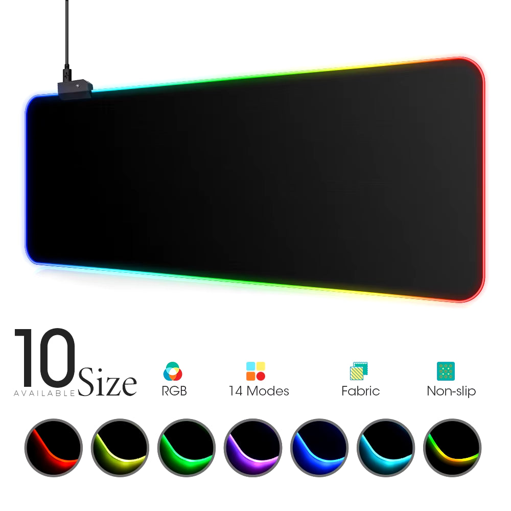 LED Light Mousepad RGB Keyboard Cover Desk-Mat Colorful Surface Mouse Pad Waterproof Multi-Size World Computer Gamer CS Dota